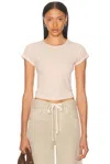 Éterne Baby Tee Cropped Cotton And Modal-blend Jersey T-shirt In Pink