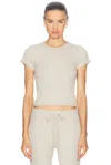 Éterne Short Sleeve Baby Tee In Heather Oatmeal