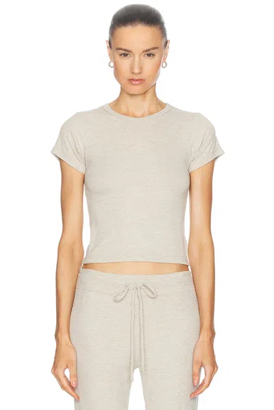 Éterne Short Sleeve Baby Tee In Heather Oatmeal