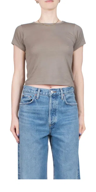 Éterne Short Sleeve Baby Tee In Clay In Gray
