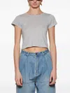 Éterne Crew-neck Cropped T-shirt In Grey