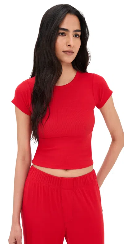 Éterne Short Sleeve Baby Tee Rouge In Red