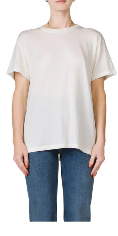 Éterne Short Sleeve Boyfriend T-shirt Ivory In Multi