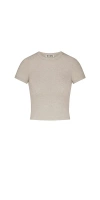 Éterne Short Sleeve Ribbed Baby Tee Oatmeal