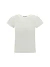 Éterne Short Sleeve Stretch Cotton T-shirt In Ivory