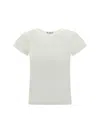 Éterne Short Sleeve Stretch Cotton T-shirt In Ivory