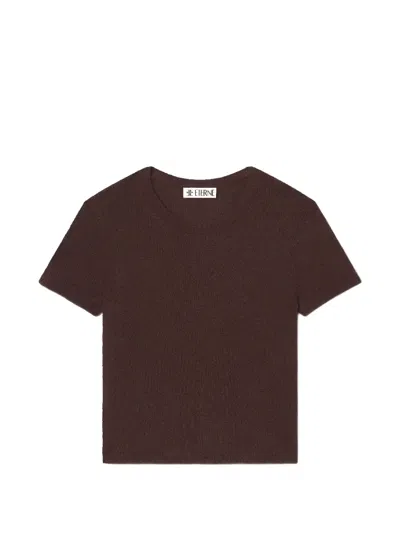 Éterne Short-sleeve Cashmere T-shirt In Brown