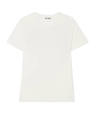 Éterne Cropped Cotton And Modal-blend Jersey T-shirt In Ivory