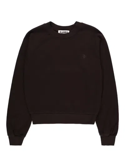 Éterne Shrunken Crew-neck Sweater In Brown