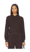 Éterne Shrunken Lightweight French Terry Hoodie Sweatshirt In Brown