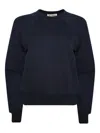 Éterne Shrunken Raglan-sleeve Embroidered Sweatshirt In Blue