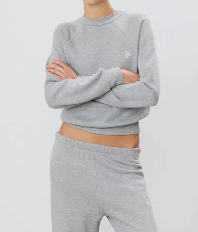 Éterne Shrunken Raglan Sweatshirt In Heather Grey In Gray