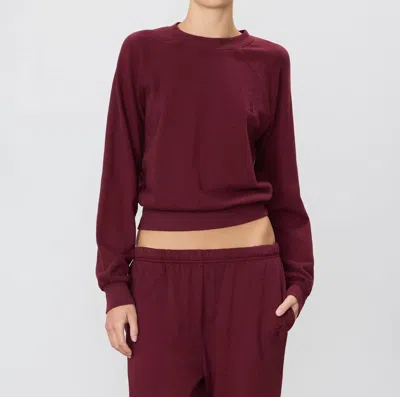 Éterne Shrunken Raglan Sweatshirt In Oxblood In Burgundy