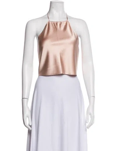 Pre-owned Éterne Silk Halterneck Crop Top W/ Tags In Pink