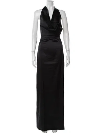 Pre-owned Éterne Silk Long Dress In Black