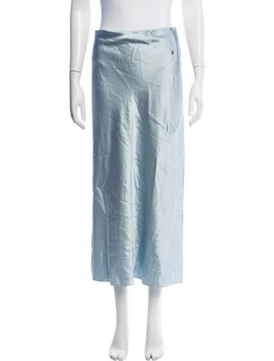 Pre-owned Éterne Silk Long Skirt W/ Tags In Blue