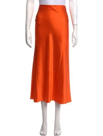 Pre-owned Éterne Silk Midi Length Skirt In Orange