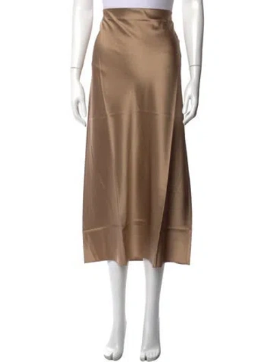 Pre-owned Éterne Silk Midi Length Skirt W/ Tags In Neutrals