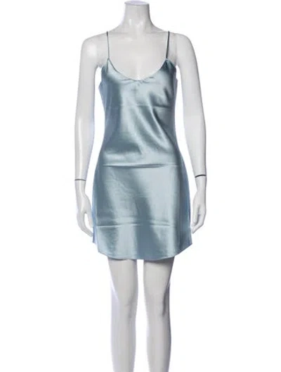 Pre-owned Éterne Silk Mini Dress W/ Tags In Blue
