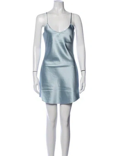 Pre-owned Éterne Silk Mini Dress W/ Tags In Blue