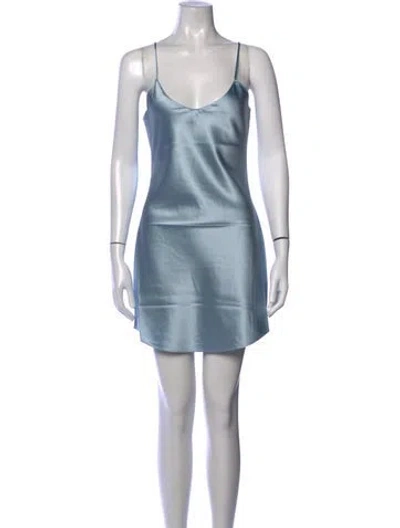 Pre-owned Éterne Silk Mini Dress W/ Tags In Blue