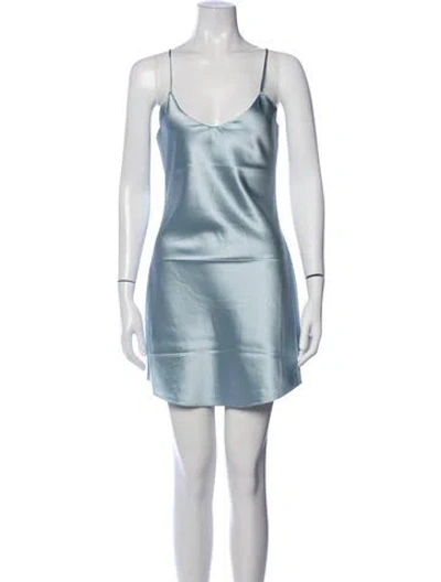 Pre-owned Éterne Silk Mini Dress W/ Tags In Blue