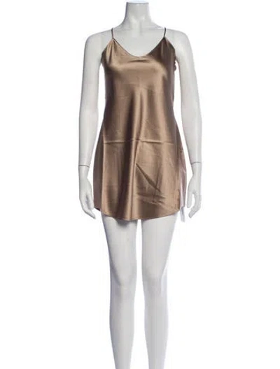 Pre-owned Éterne Silk Mini Dress W/ Tags In Neutrals