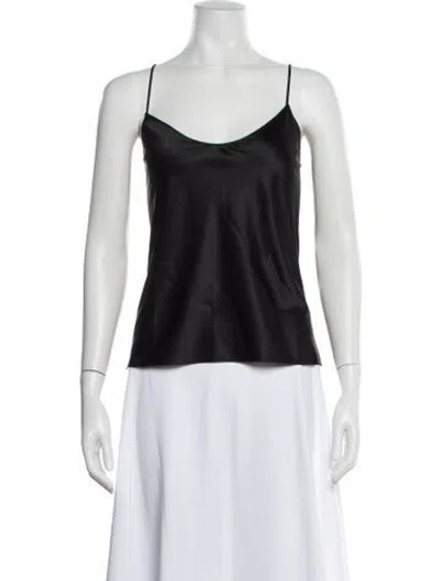 Pre-owned Éterne Silk V-neck Top In Black