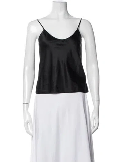Pre-owned Éterne Silk V-neck Top In Black