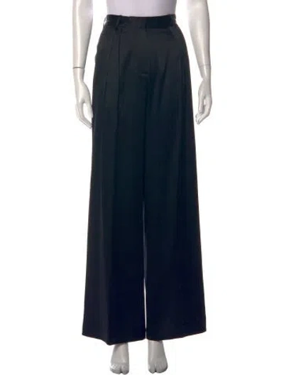 Pre-owned Éterne Silk Wide Leg Pants In Black