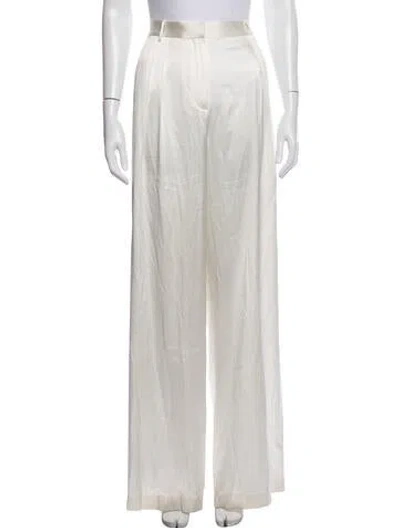 Pre-owned Éterne Silk Wide Leg Pants In Neutrals