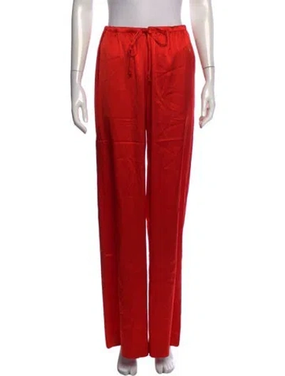 Pre-owned Éterne Silk Wide Leg Pants W/ Tags In Red