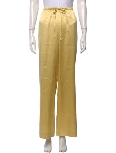 Pre-owned Éterne Silk Wide Leg Pants W/ Tags In Yellow