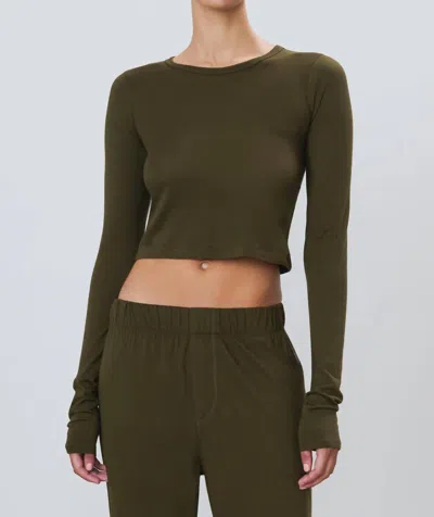 Éterne Sleeve Baby Tee In Moss In Pink