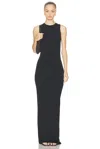 Éterne Sleeveless Crewneck Soft Jersey Maxi Dress In Black