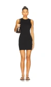 Éterne Sleeveless Crewneck Soft Jersey Mini Dress In Black