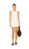 Éterne Sleeveless Crewneck Soft Jersey Mini Dress In White
