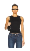 Éterne Sleeveless Crewneck Soft Jersey Top In Black