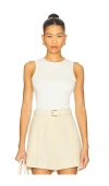 Éterne Sleeveless Crewneck Soft Jersey Top In White
