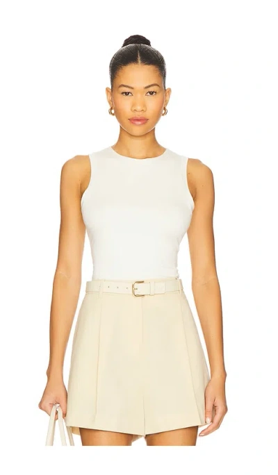 Éterne Sleeveless Crewneck Soft Jersey Top In White