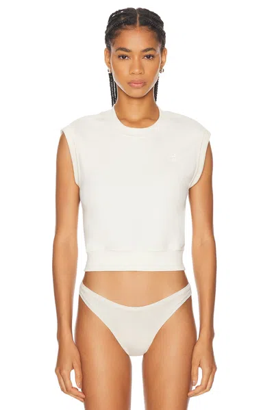 Éterne Sleeveless Crewneck Top In White