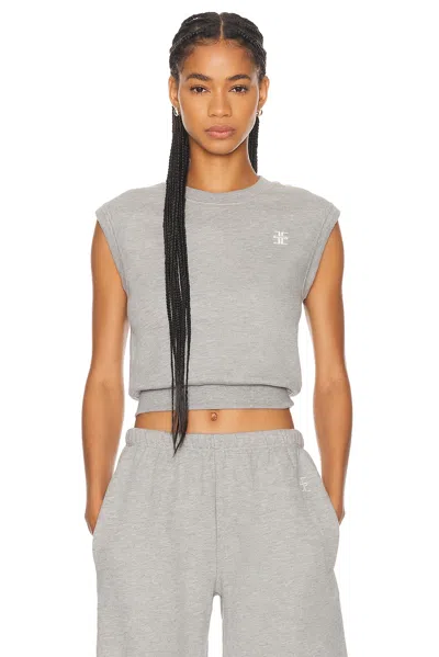 Éterne Sleeveless Crewneck Top In Heather Grey