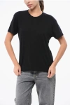 Éterne Solid Color Crew-neck T-shirt In Brown