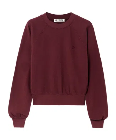 Éterne Sonny Embroidered Cotton-jersey Sweatshirt In Burgundy