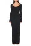 Éterne Square Neck Maxi Dress In Black In Black