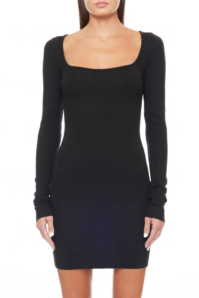 Éterne Square Neck Mini Dress In Black