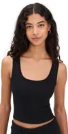 Éterne Square Neck Tank Top In Black