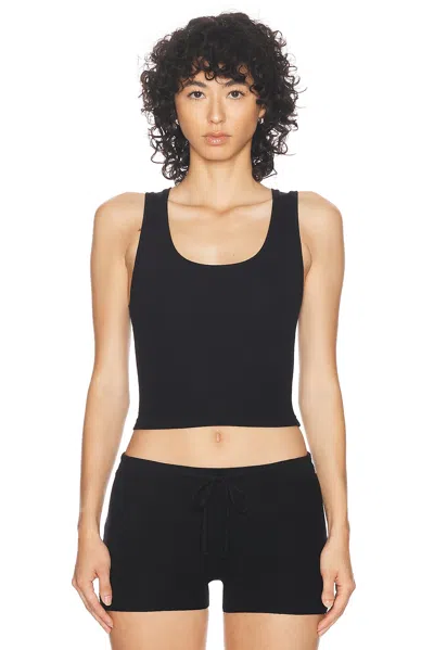 Éterne Square Neck Tank Top In Black