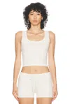 Éterne Square Neck Tank Top In Cream