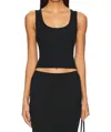 Éterne Square Neck Tank Top In Black